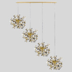 в наличии L4PL721132 Подвес четверной линейный EXTRA 4x3x5W(led) G9 (721132 - 4 + 572142 -1) ЗОЛОТО - купить в интернет-магазине Светильники Торг