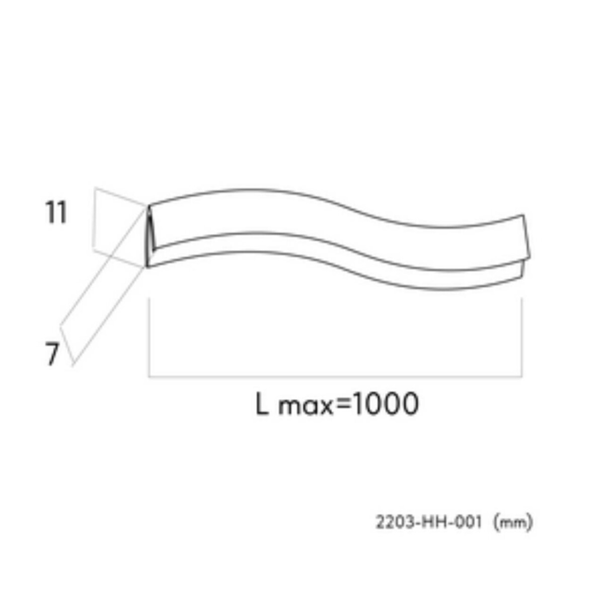 2203-HH-001, гарпун для натяжного потолка, L1000 — изображение 1