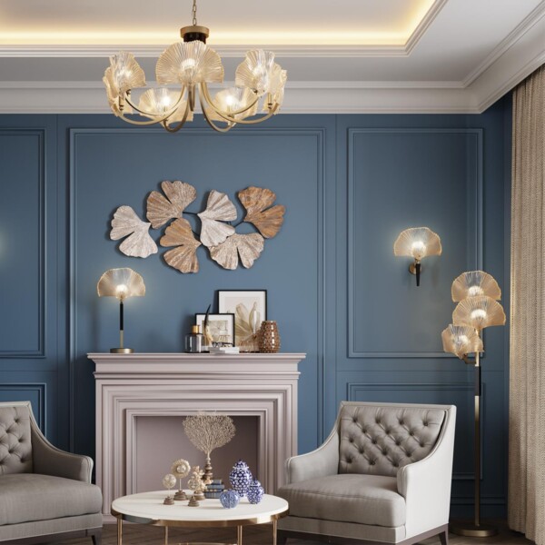 4870/5 HALL ODL_EX22 149 золотой/чёрный/стекло Люстра E14 5*40W VENTAGLIO