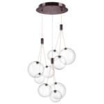 в наличии 801090 Люстра SFERETTA LED 9х1,35W 600LM КОФЕЙНЫЙ/ПРОЗРАЧНЫЙ 3000K - купить в интернет-магазине Светильники Торг