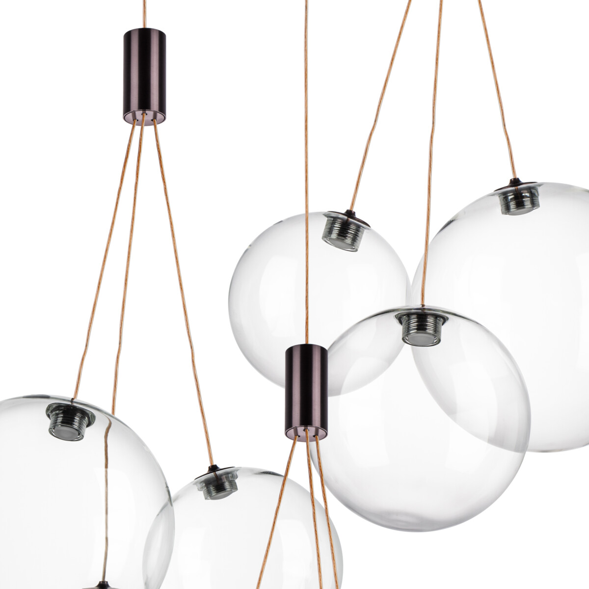 в наличии 801090 Люстра SFERETTA LED 9х1,35W 600LM КОФЕЙНЫЙ/ПРОЗРАЧНЫЙ 3000K - купить в интернет-магазине Светильники Торг