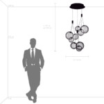 в наличии 801090 Люстра SFERETTA LED 9х1,35W 600LM КОФЕЙНЫЙ/ПРОЗРАЧНЫЙ 3000K - купить в интернет-магазине Светильники Торг