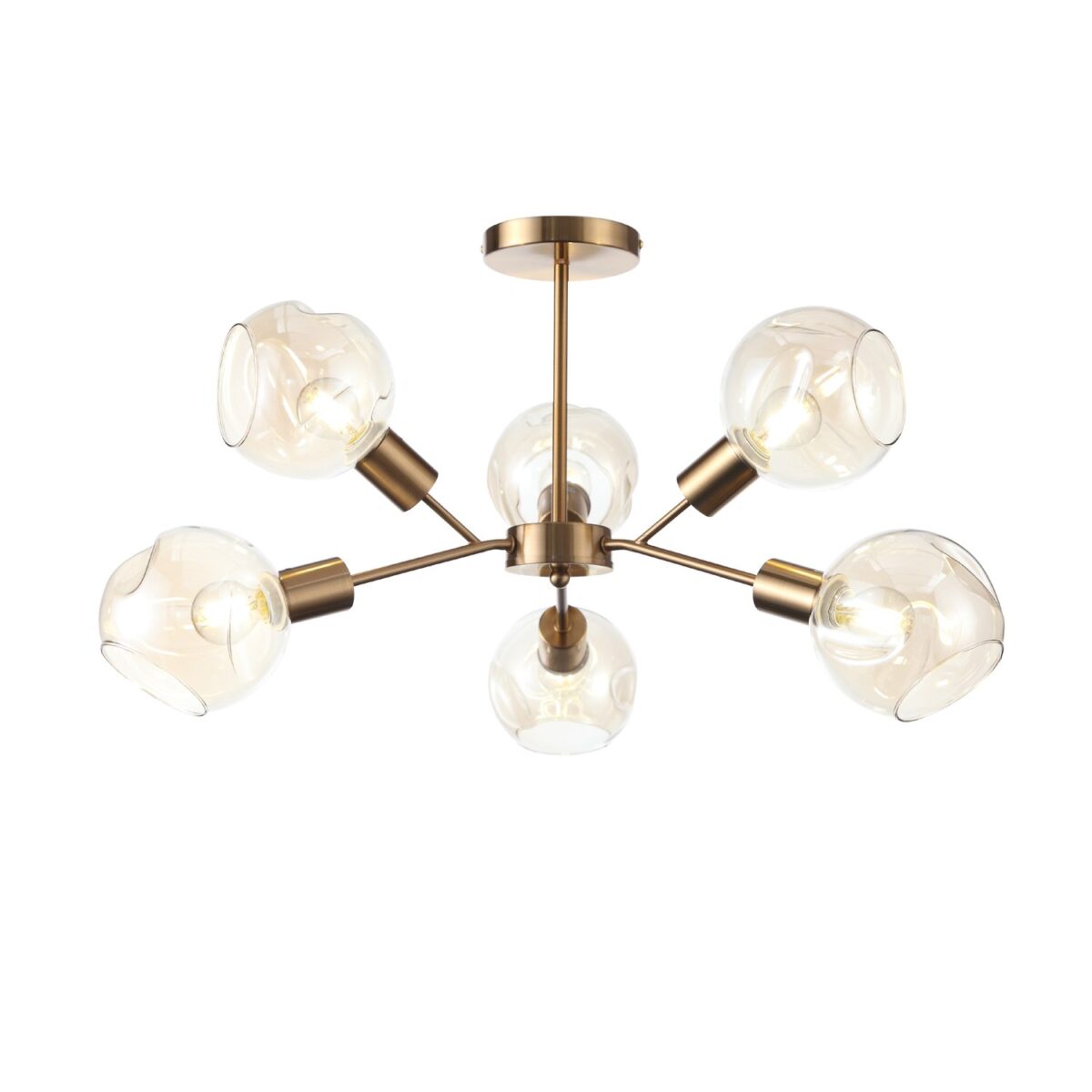 utsenka-SLE155302-06 Светильник потолочный Античная медь/Янтарный E14 6*60W ГЕНТОРЕ — изображение 1