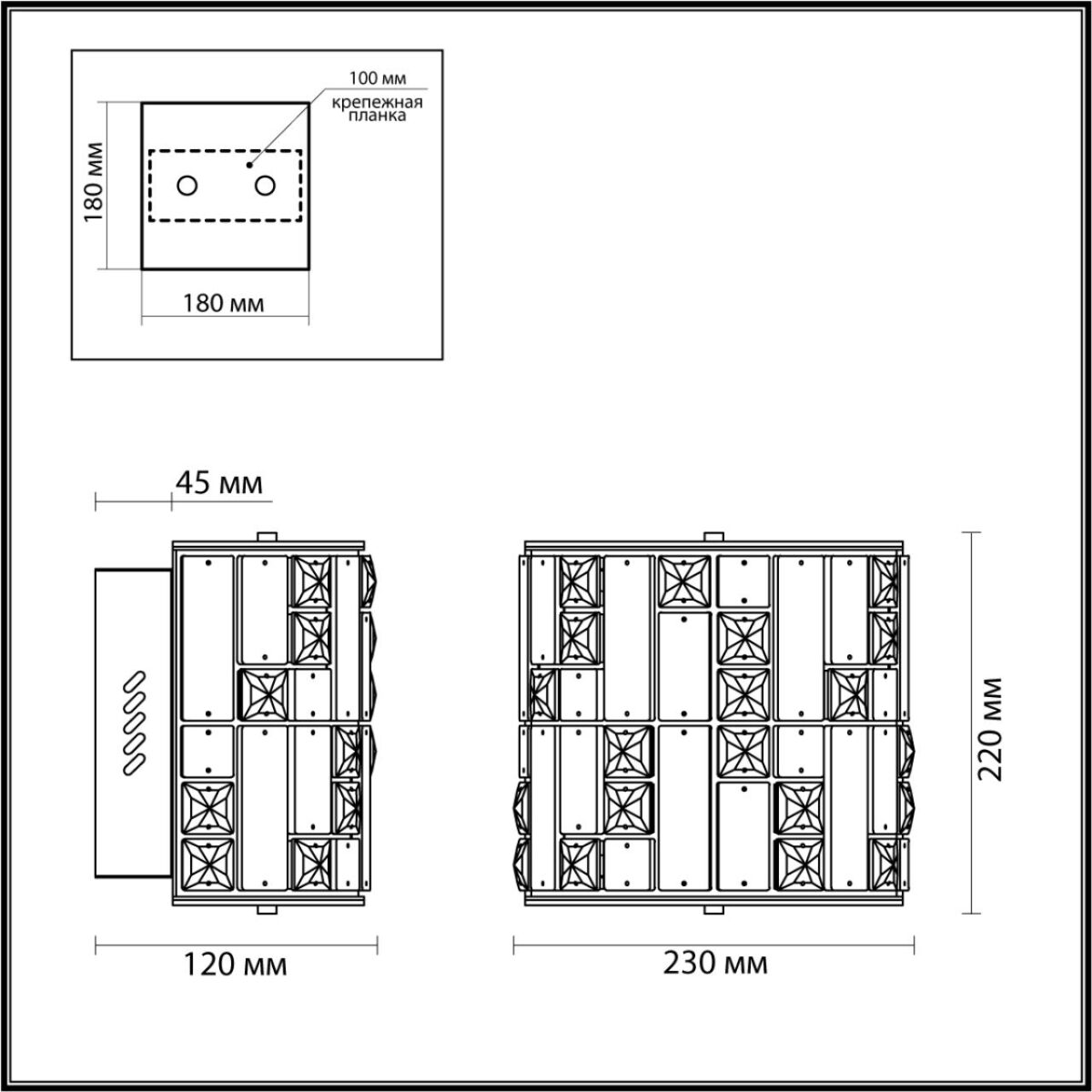 03d80fd264c7dcd1db025a36bfc05ebd 5072/28WL HALL ODL24 597 золото/прозрачный/белый/металл/хрусталь/алебастр Бра LED 15W 3700K CROSSA — изображение 1