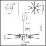5459/28L L-VISION ODL_EX26 041 черный глянцевый/прозрачн./металл/стекло Люстра LED 28W (10*2.8W) 3000K 1260Лм KOLOS — изображение 3