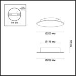3562/9WL HIGHTECH ODL18 449 серебр.фольг-ние Настен.светильник IP20 LED 3000K 9W 504Лм 220V LUNARIO — изображение 2