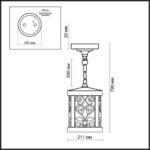 2286/1 NATURE ODL12 000 патина коричневый Уличный светильник-подвес IP44 E27 100W 220V LAGRA — изображение 2