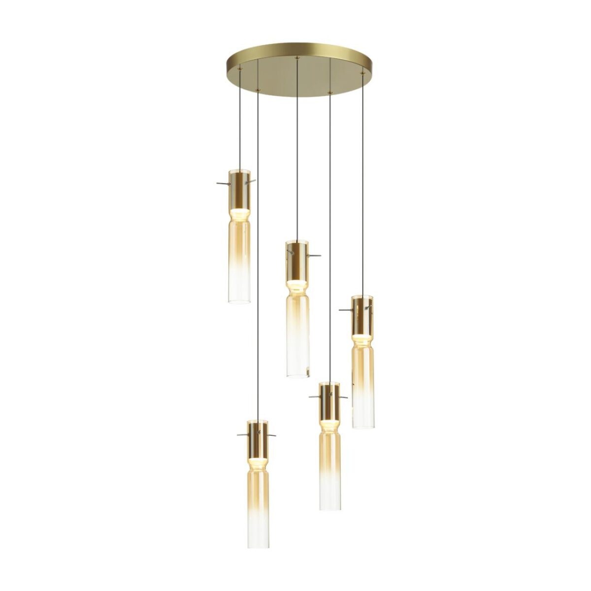 5058/25LA PENDANT ODL24 385 золотой/янтарный/металл/стекло Люстра каскадная LED 5*5W 3000K SCROW — изображение 2