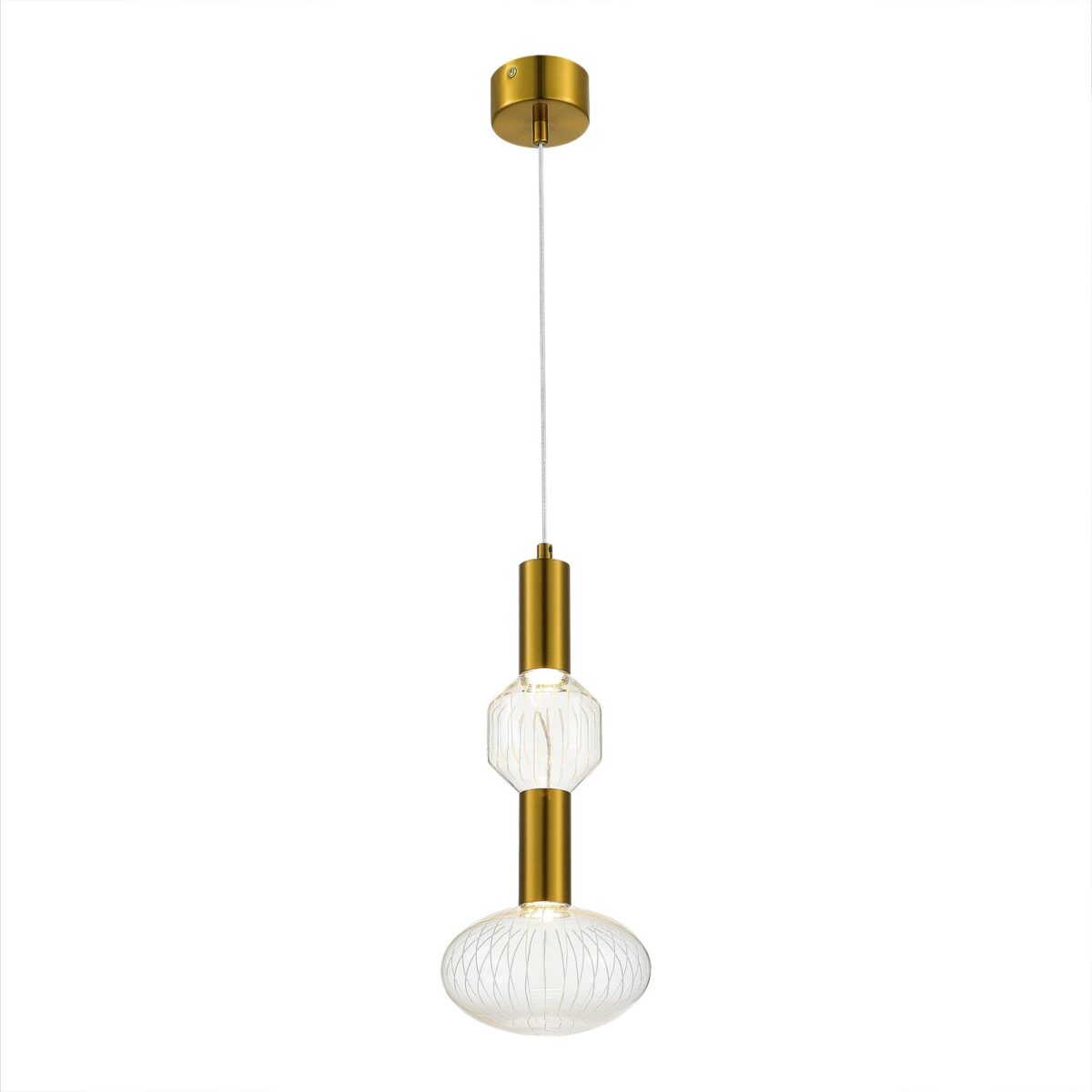 SL6117.223.02 Светильник подвесной ST-Luce Латунь/Золотой, Прозрачный LED 2*3W 3000K ТАККЕ — изображение 1