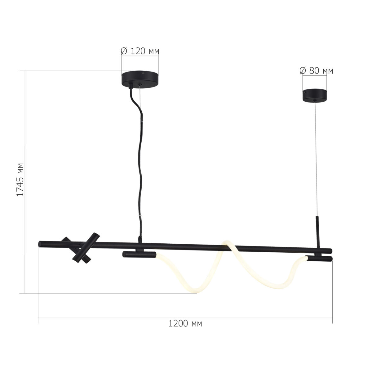 SL6118.403.03 Светильник подвесной ST-Luce Черный/Черный LED 2+1*3+11W 4000K МАРЛОУ — изображение 5