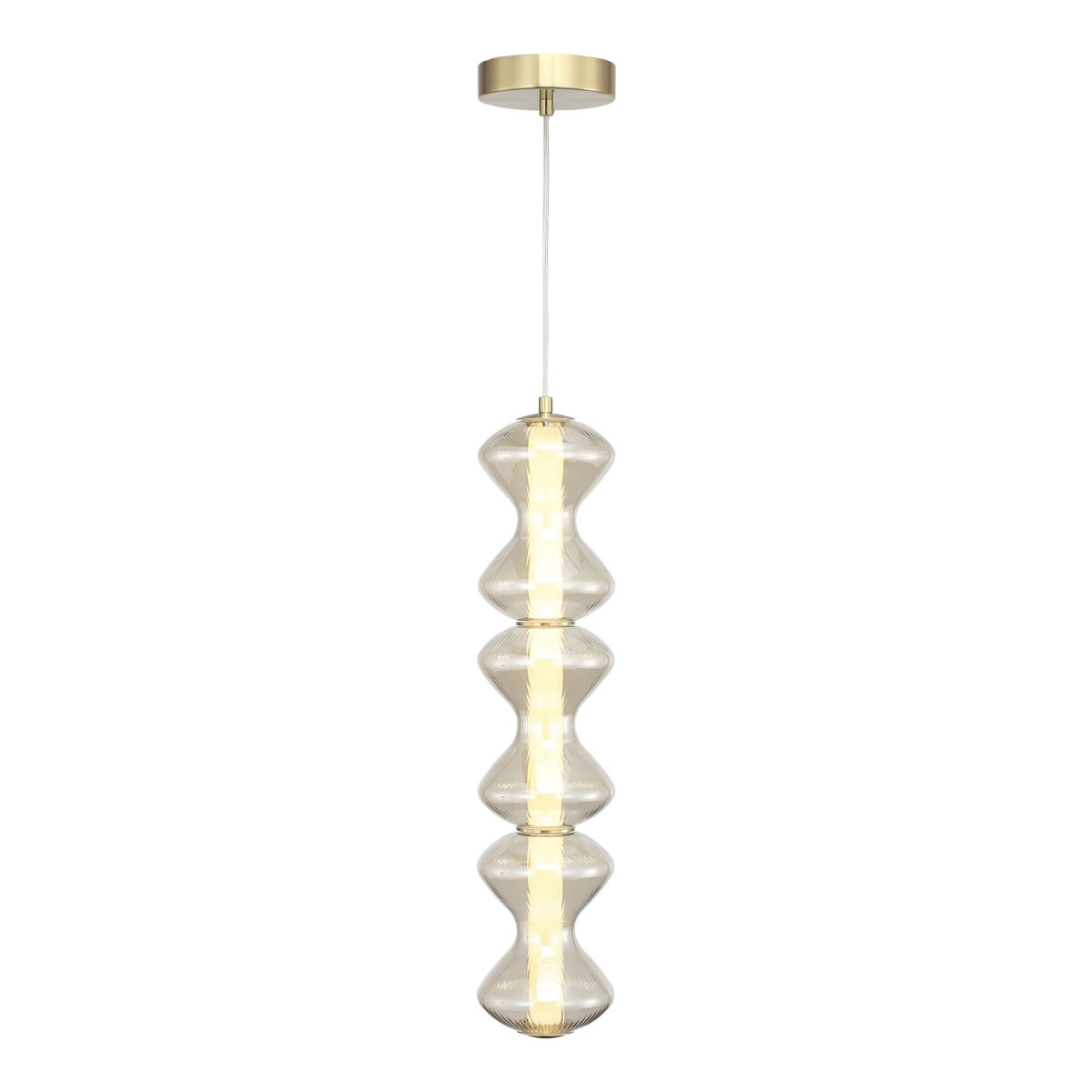 SL6136.213.01 Светильник подвесной ST-Luce золото/коньячный LED 1*18W 3000K СПАЙН — изображение 1