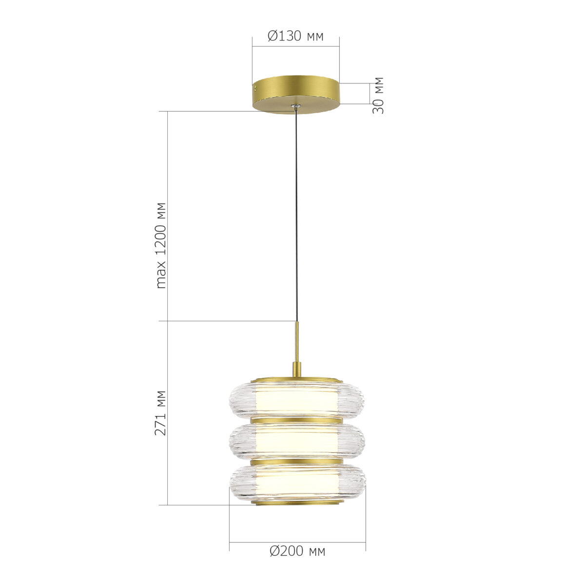 SL6239.203.03 Светильник подвесной ST-Luce золото/прозрачный LED 1*16W 3000K ФРИТЕЛЛА — изображение 5