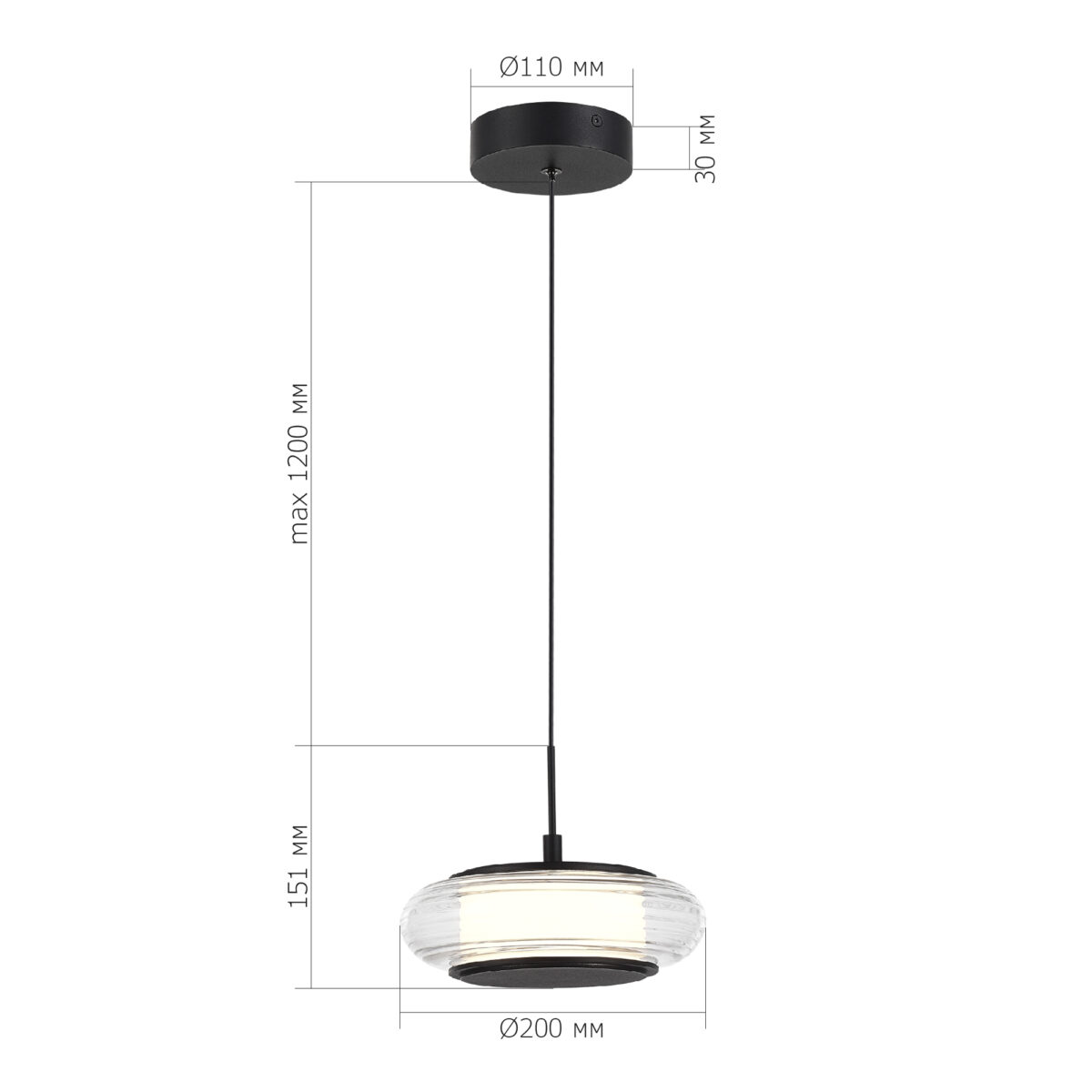 SL6239.403.01 Светильник подвесной ST-Luce черный/прозрачный LED 1*7W 3000K ФРИТЕЛЛА — изображение 5
