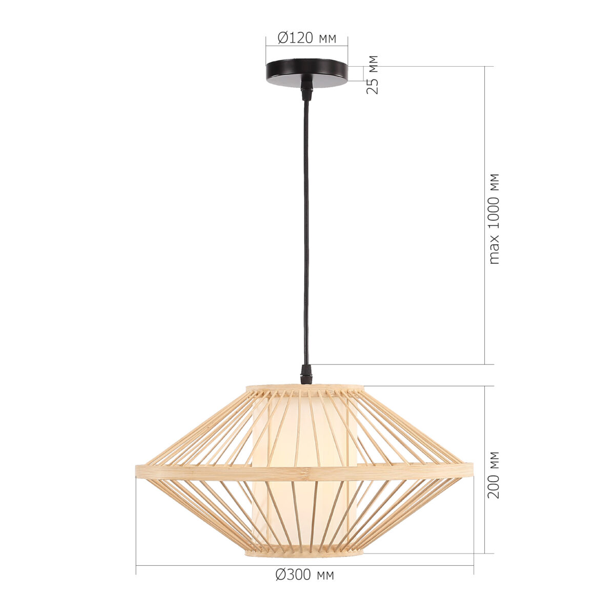 SL6241.533.01 Светильник подвесной ST-Luce Древесный/Белый E27 1*40W АЛЬМА — изображение 6