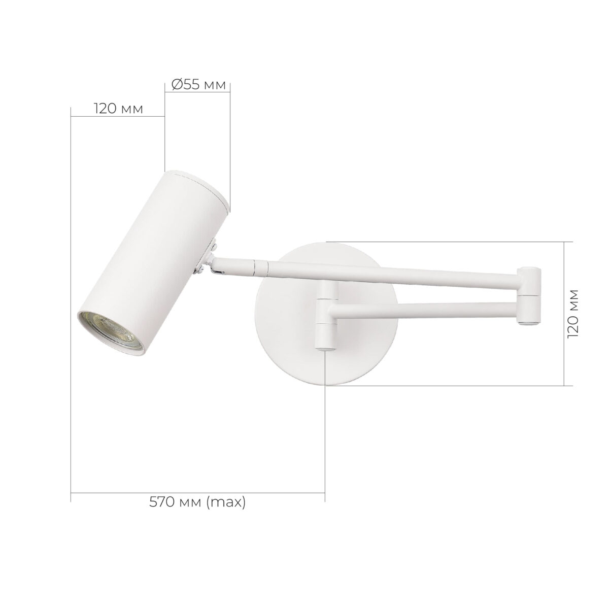 SLE201051-01 Светильник настенный Белый/Белый GU10 LED 1*5W 4000K ЗУМ — изображение 3