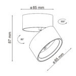 ST651.532.09 Светильник потолочный поворотный Белый LED 1*9W 3000K 720Lm Ra>90 120° IP20 D85xH87 170 Накладные светильники — изображение 4