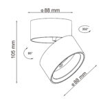 ST651.542.14 Светильник потолочный поворотный Белый LED 1*14W 4000K 1 100Lm Ra>90 120° IP20 D105xH88 Накладные светильники — изображение 4