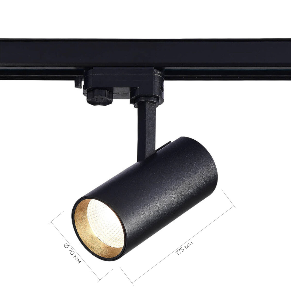 ST661.436.20 Св-к трек. Черный LED 1*20W 3000K 1 600Lm Ra>90 38° IP20 L150xW70xH202 165-265V TRACE — изображение 2