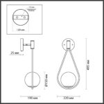 4810/1W PENDANT ODL21 415 золтой/черный/белый Бра с выкл. E14 1*40W FLARI — изображение 2