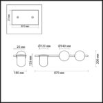 4681/2W WALLI ODL20 463 черный/белый Настенный светильник E14 2*40W 220V FLOWER — изображение 2
