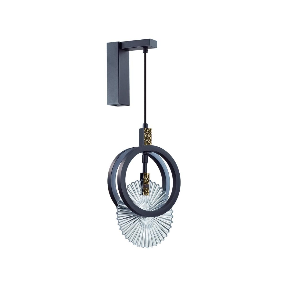 daa0d5ae7f5cc0c96848f915a9ac7d3d 5421/17WL HIGHTECH ODL_EX25 083 черный/золото/металл/стекло Настенный светильник LED 17W 3000K 986Лм MERCURY — изображение 1