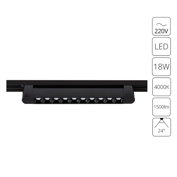 A4575PL-1BK СВЕТИЛЬНИК ПОТОЛОЧНЫЙ FLASH 220В 18Вт 1500Лм 4000K 90+ 24°