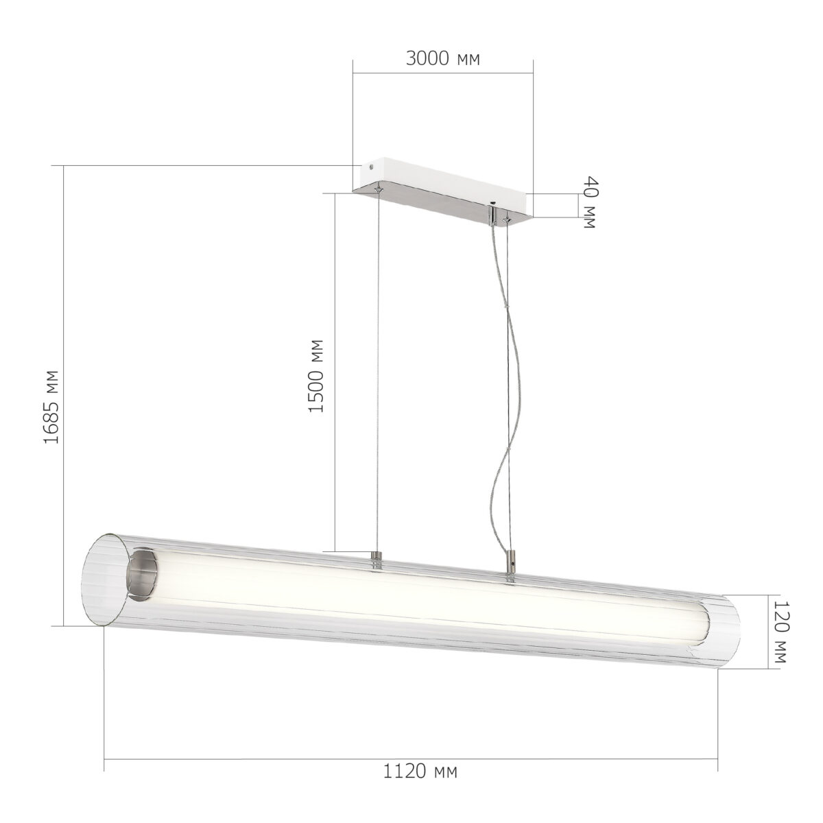 SL2010.113.01 Светильник подвесной ST-Luce Никель/Белый, Прозрачный LED 1*40W 3000K/4000K ЭНФИС — изображение 8