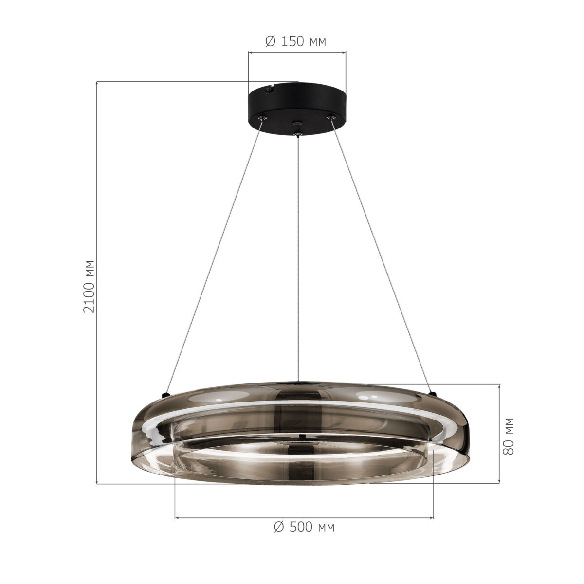 SL6019.333.01 Светильник подвесной ST-Luce Черный/Дымчатый, Белый LED 1*36W 3000K ФОРЕЙ — изображение 4