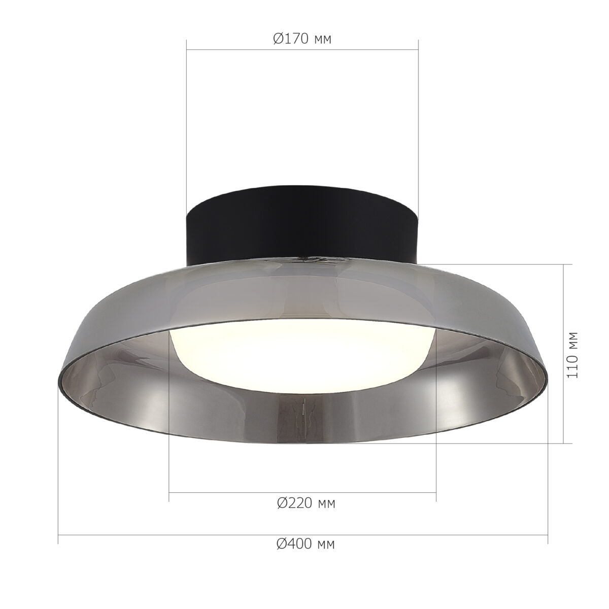 SL6019.412.01 Светильник потолочный ST-Luce Черный/Дымчатый, Белый LED 1*36W 3000K ФОРЕЙ — изображение 4