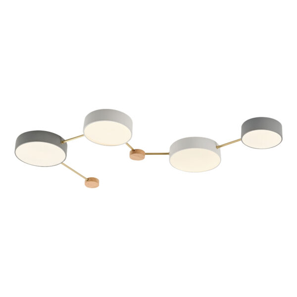 SLE600102-04 Светильник потолочный Золотистый, Светлое дерево/Белый, Серый LED 4*16,5W 4000K ДОССЕНА