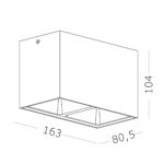 ST168.542.02 Светильник потолочный Белый GU10 2*50W IP20 L82,5xW165xH104 220V Без ламп Накладные светильники — изображение 2