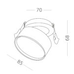 ST651.548.09 Встраиваемый поворотный светильник Белый LED 1*9W 4000K 720Lm Ra>90 120° IP20 D85xH68 1 Встраиваемые светильники — изображение 6