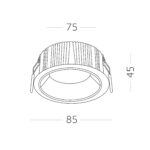 ST755.548.07 Св-к встр. Белый LED 1*7W 4000K 630Lm Ra80 120° IP20 D85xH45 100-240V Встраиваемые светильники — изображение 2