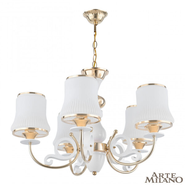 Люстра подвесная с плафонами 301097/5 Wh/Gd Arte Milano (Артемилано)