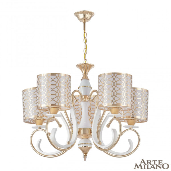 Люстра подвесная с плафонами 301237/5 Wh/Gd Arte Milano (Артемилано)