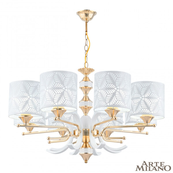 Люстра подвесная с плафонами 302097/8 Wh/Gd Arte Milano (Артемилано)