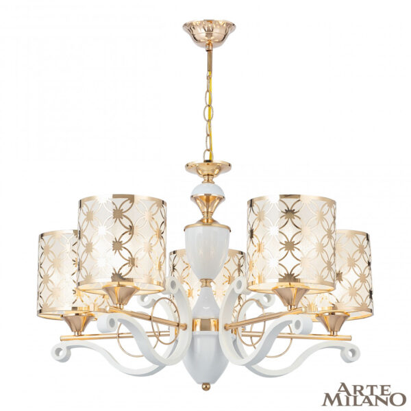 Люстра подвесная с плафонами 303097/5 Wh/Gd Arte Milano (Артемилано)