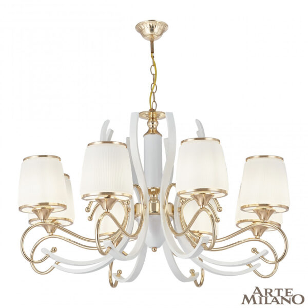 Люстра подвесная с плафонами 303857/8 Wh/Gd Arte Milano (Артемилано)
