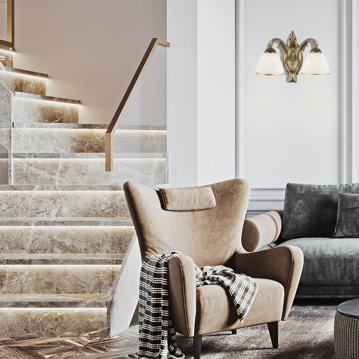 Бра с плафонами 340837/2W AB Arte Milano (Артемилано) — изображение 2