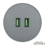 Трековая розетка, 2.1A 250V 380011TS/USBx2 Grey — изображение 3