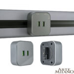 Трековая розетка, 2.1A 250V 380022TS/USBx2 Grey