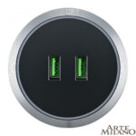 Трековая розетка, 2.1A 250V 380066TS LED/USBx2 Grey — изображение 3