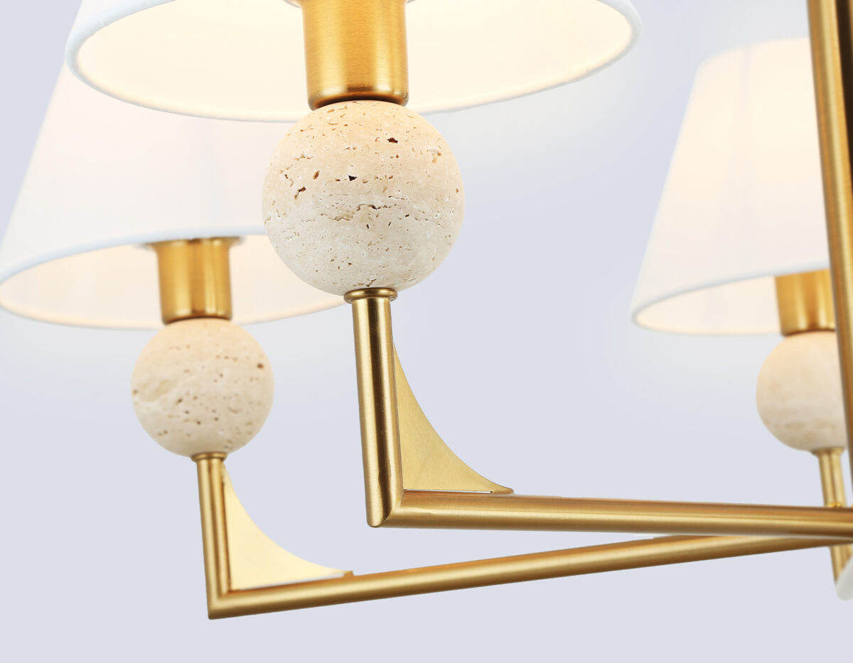 LH75159/5 BS/FR латунь/белый матовый E14*5 max 40W D730*580 — изображение 6