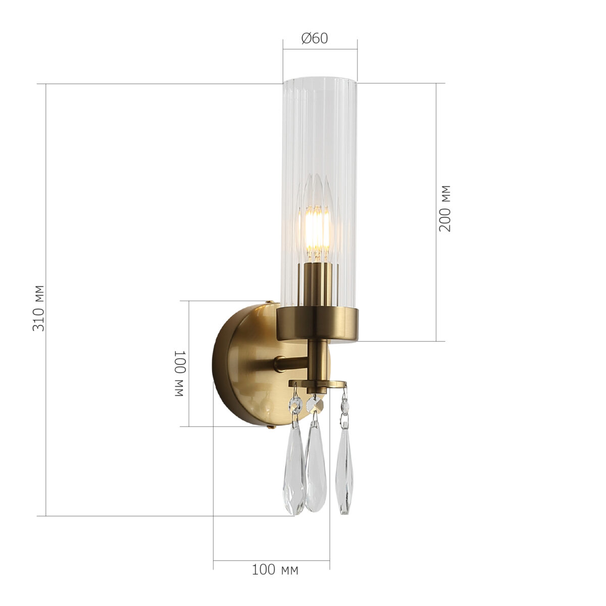 SL1400.301.01 Светильник настенный ST-Luce Латунь/Прозрачный E14*1 40W ИЛЛЮМИА — изображение 7