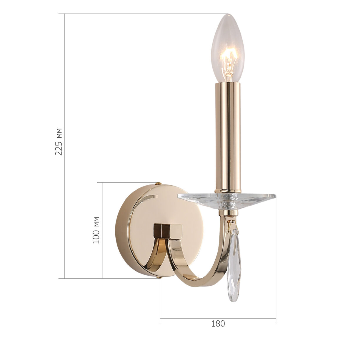 SL1405.201.01 Светильник настенный ST-Luce Латунь/Прозрачный E14*1 40W ЭЛЕГАНС — изображение 6