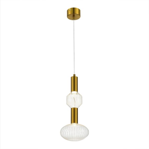SL6117.223.02 Светильник подвесной ST-Luce Латунь/Золотой, Прозрачный LED 2*3W 3000K ТАККЕ