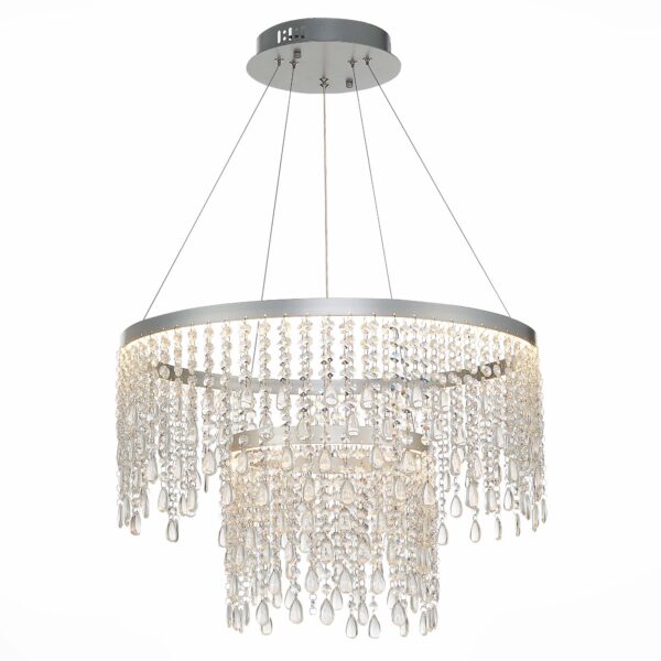 SL6201.103.55 Люстра подвесная ST-Luce Серебристый/Прозрачный LED 1*55W 3000K/4000K/6000K ВЕГА