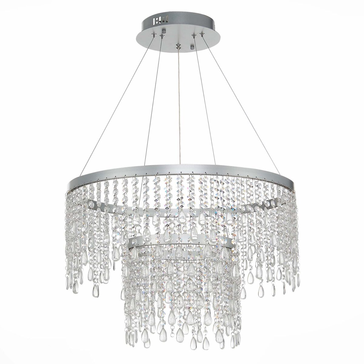 SL6201.103.55 Люстра подвесная ST-Luce Серебристый/Прозрачный LED 1*55W 3000K/4000K/6000K ВЕГА — изображение 2
