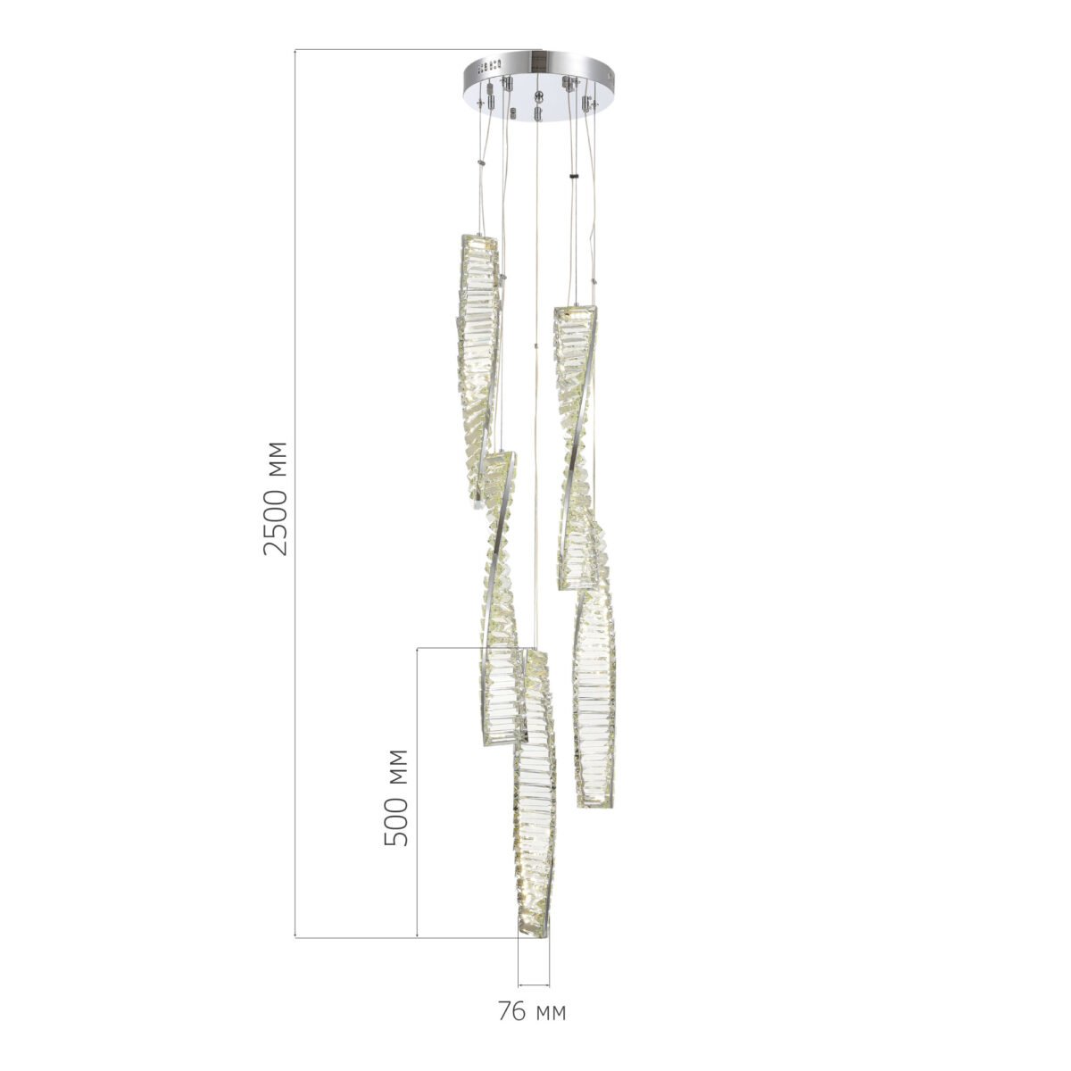 SL6205.103.05 Светильник подвесной ST-Luce Хром/Прозрачный LED 1*55W 4000K ЭЛИКА — изображение 2