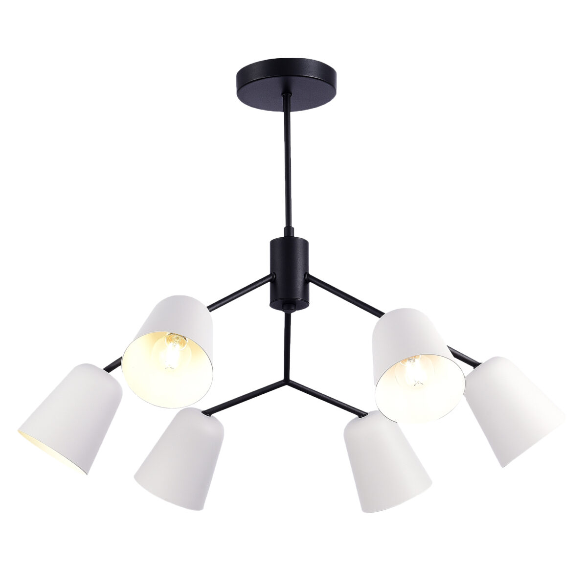 SLE155942-06_01W-1 SLE155942-06 Светильник потолочный Черный/Белый E14 6*40W МАРИО — изображение 1